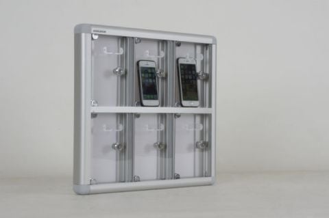 Cep Telefonu Dolabı 6 Gözlü Şeffaf Pleksi Kapı