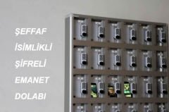 Şifreli Şeffaf Cep Telefonu Dolabı 30 Gözlü