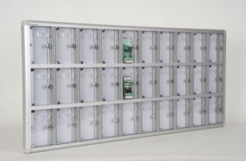 Cep Telefonu Dolabı 30 Adet Kapasiteli İsimlikli Şeffaf