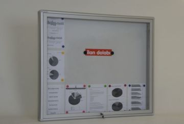 Camlı Duyuru Panosu 15 A4 Kapasiteli