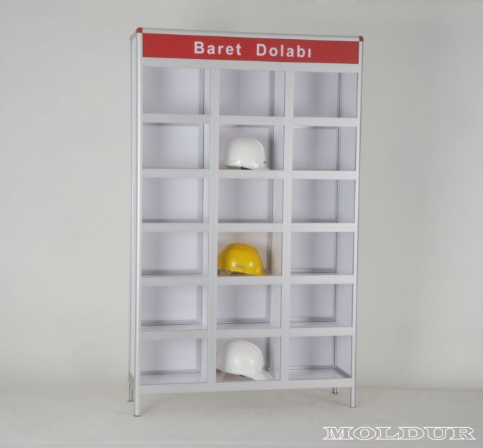 Şantiye Baret Dolabı 18 Göz kapısız