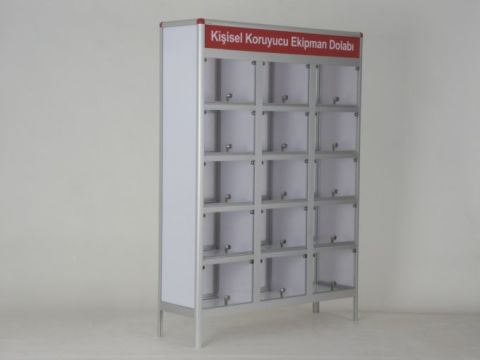 Kişisel Koruyucu Ekipman Dolabı 15 Gözlü