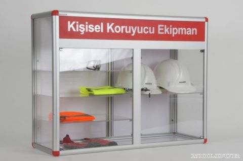 Kişisel Koruyucu Donanım Dolabı Kilitli Ayarlanabilir Dört Raflı