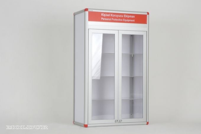 KKD Dolabı Çift Kapılı Ayarlanabilir Üç Raflı