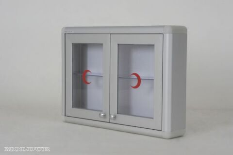 Ecza Dolabı Çift Kapı Şeffaf Pleksili