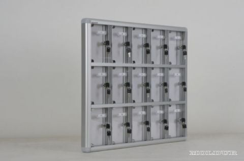 Cep Telefon Dolabı 15 Gözlü Şeffaf Pleksi Kapılı