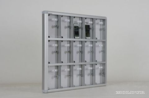 Cep Telefon Dolabı 15 Gözlü Şeffaf Pleksi Kapılı